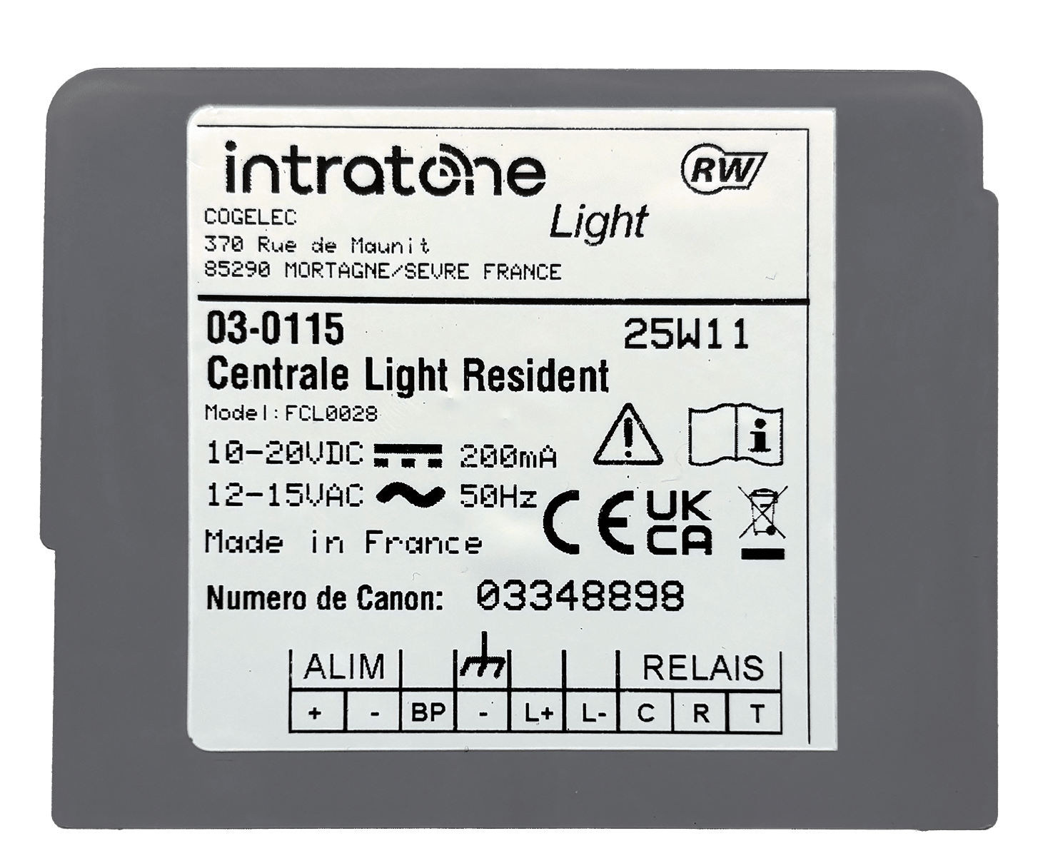 KIT CENTRALE GESTION 1 PORTE