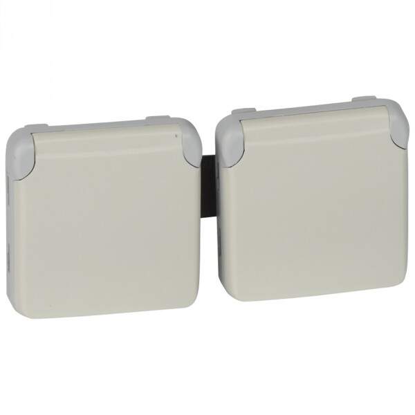 PLEXO 2X2P+T F/B HOR BLANC COMPO