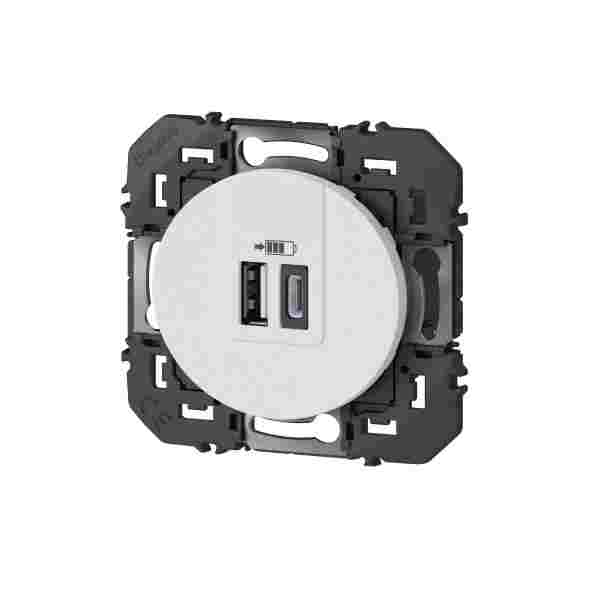 DOOXIE CHARG 2USB A+C 3A 15 W BLANC