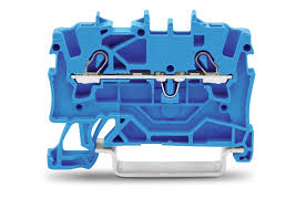 BORNE SUR RAIL 0,5/16MM BLEU - TOUS TYPES CONDUCTEURS